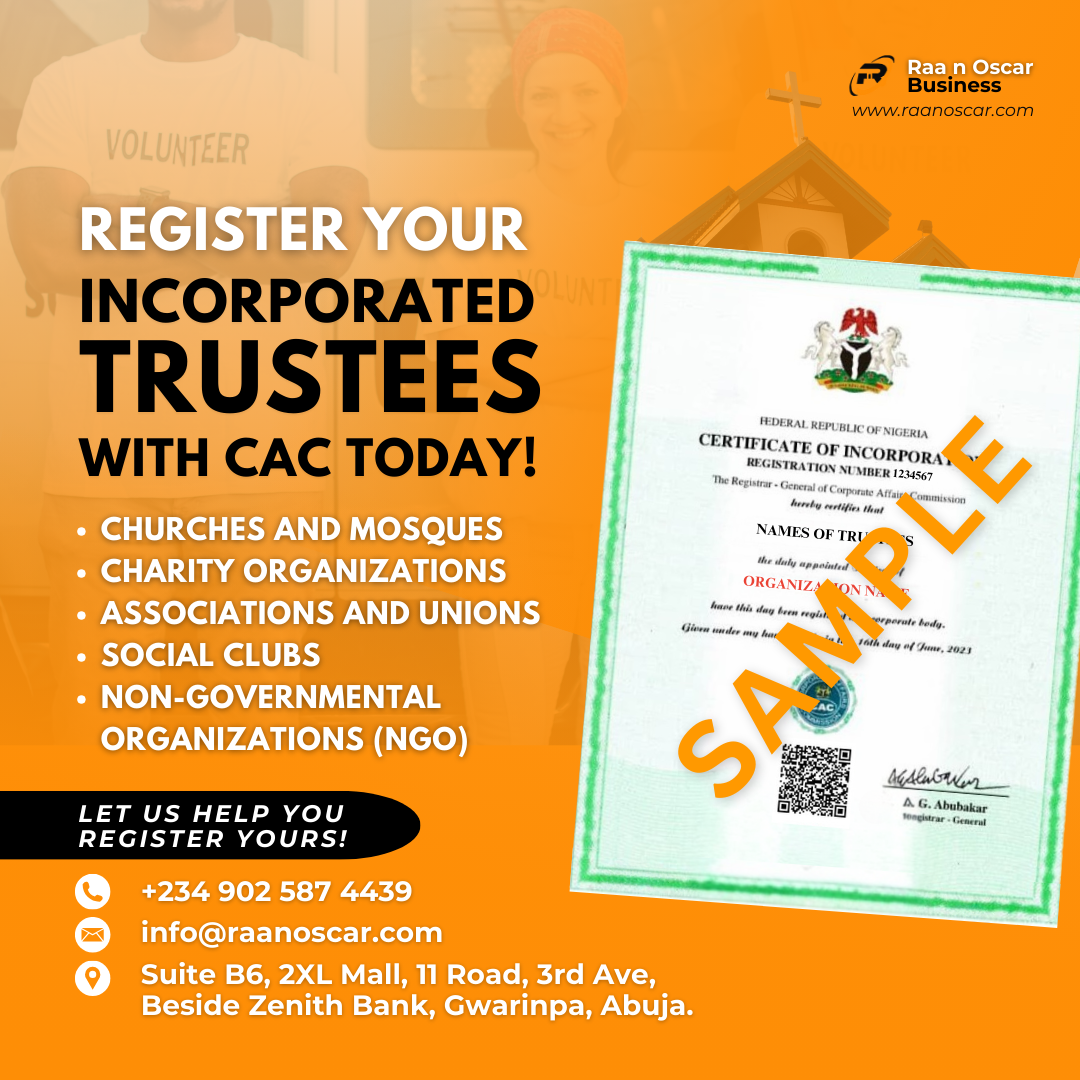 REGISTER YOUR INCORPORATED TRUSTEES WITH CAC TODAY!